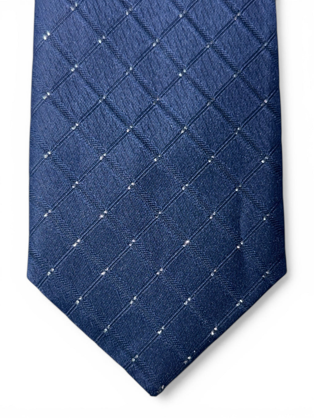 Navy Blue & Silver Pattern Tie