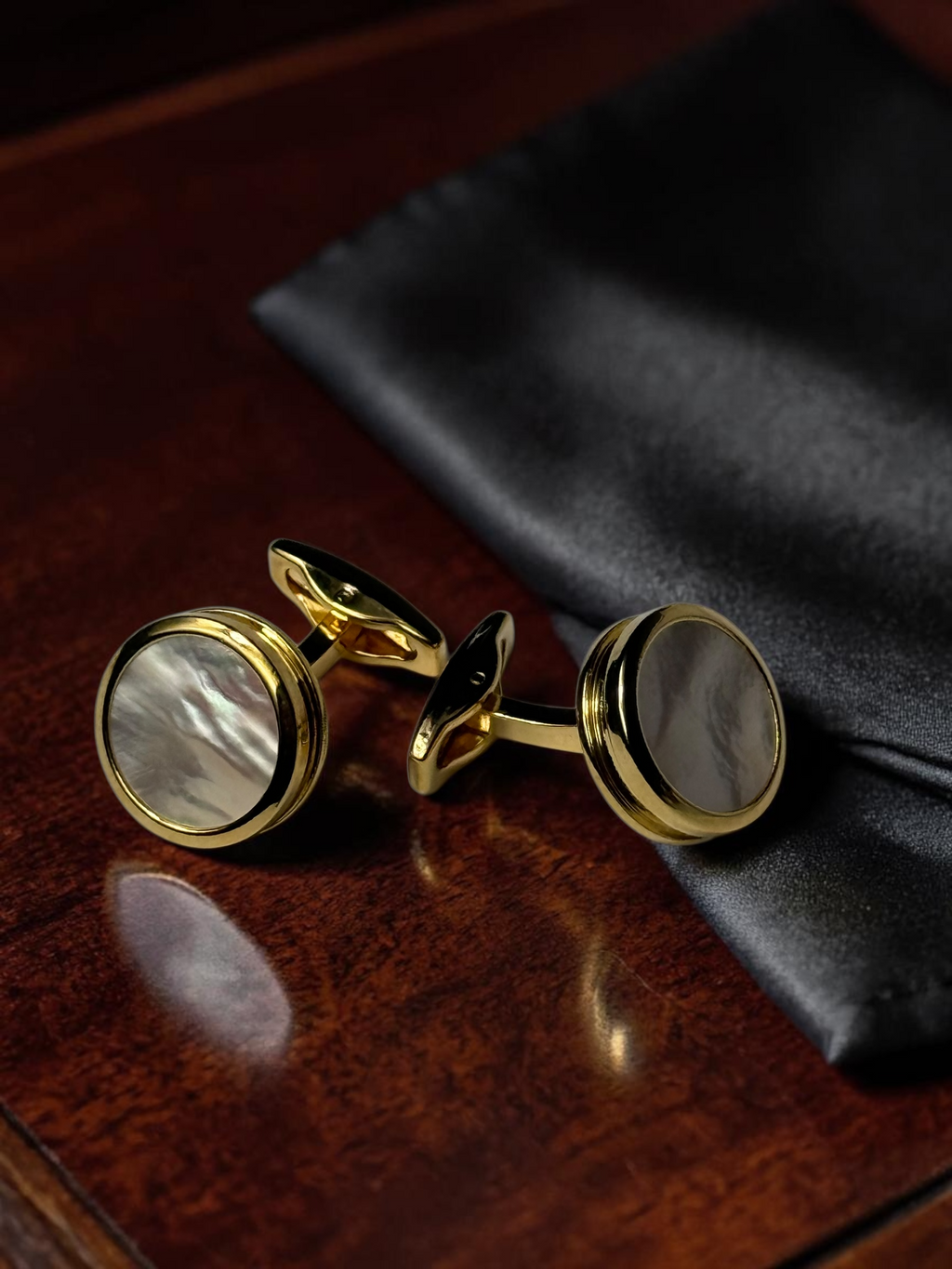 Gold Wedding Ceremony Round Cufflinks