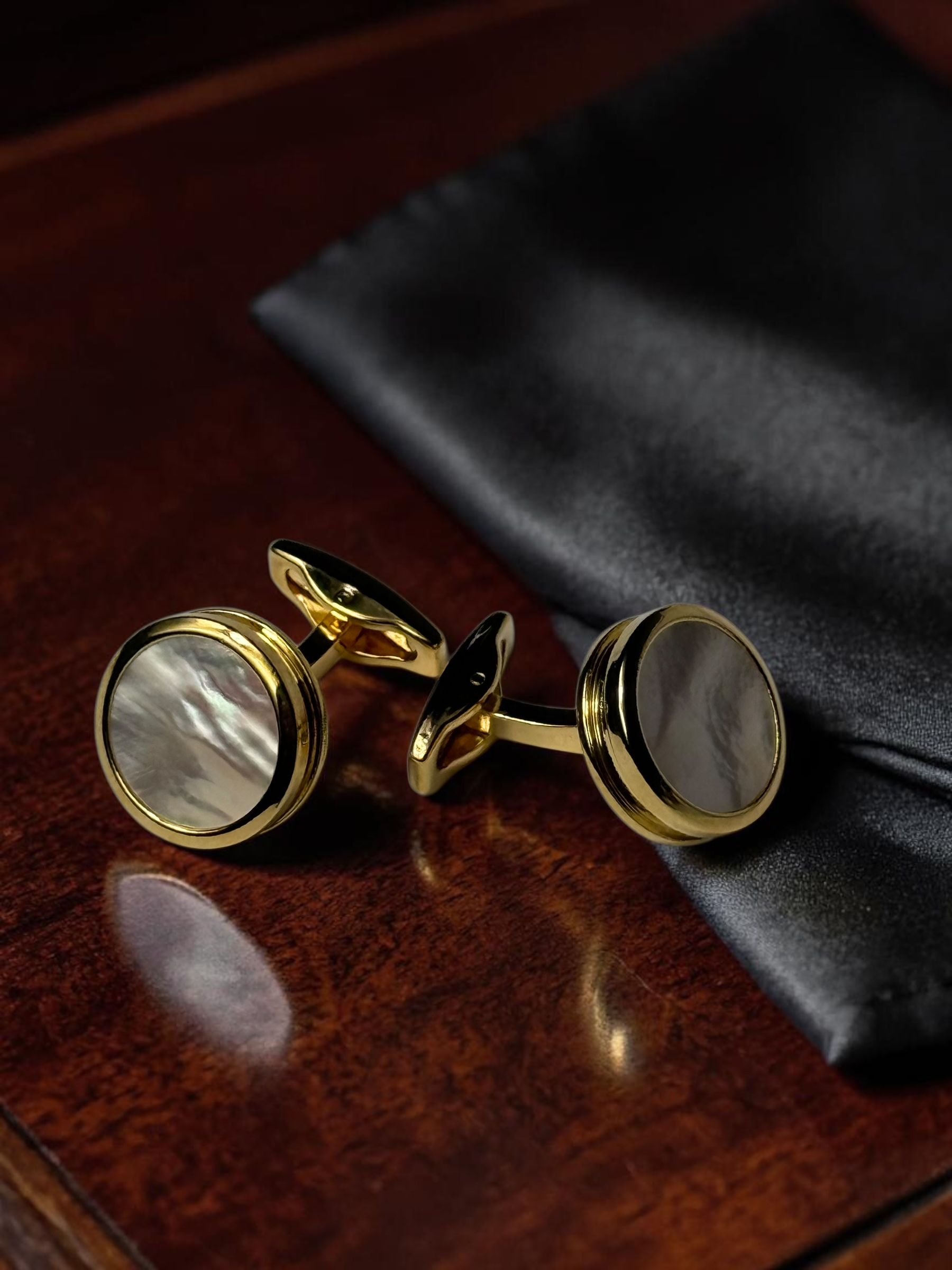 Gold Wedding Ceremony Round Cufflinks