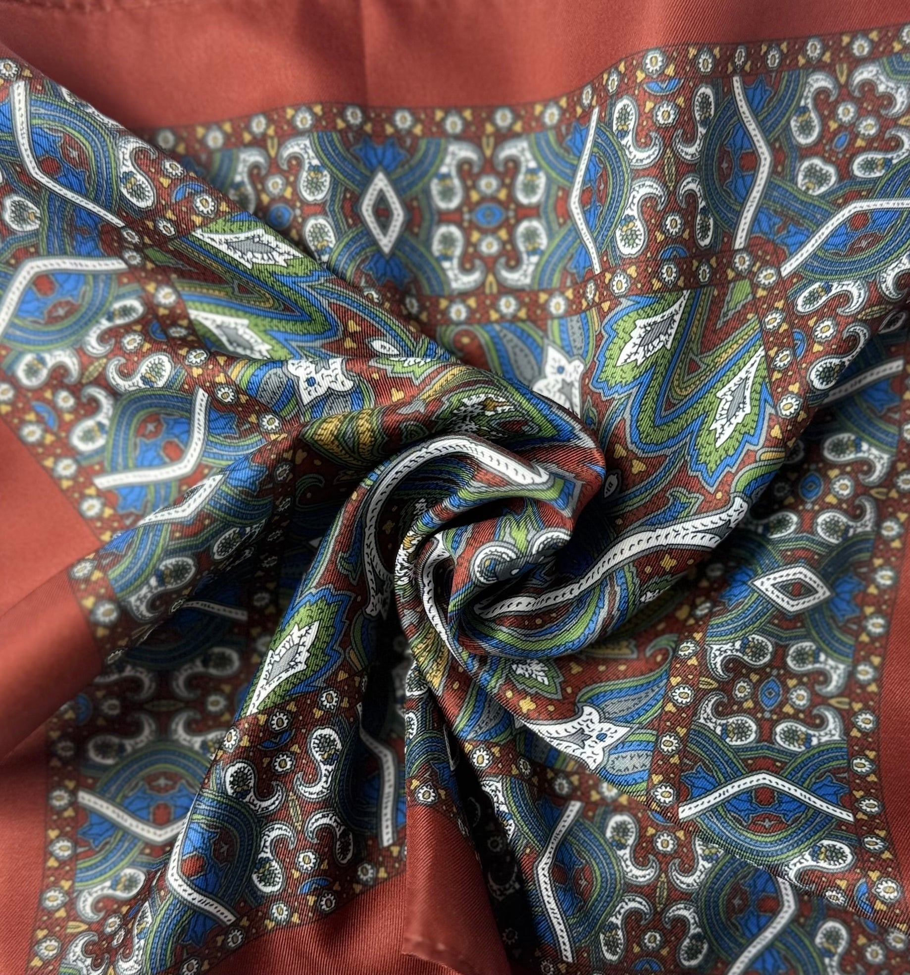 Burgundy Border Pocket Square