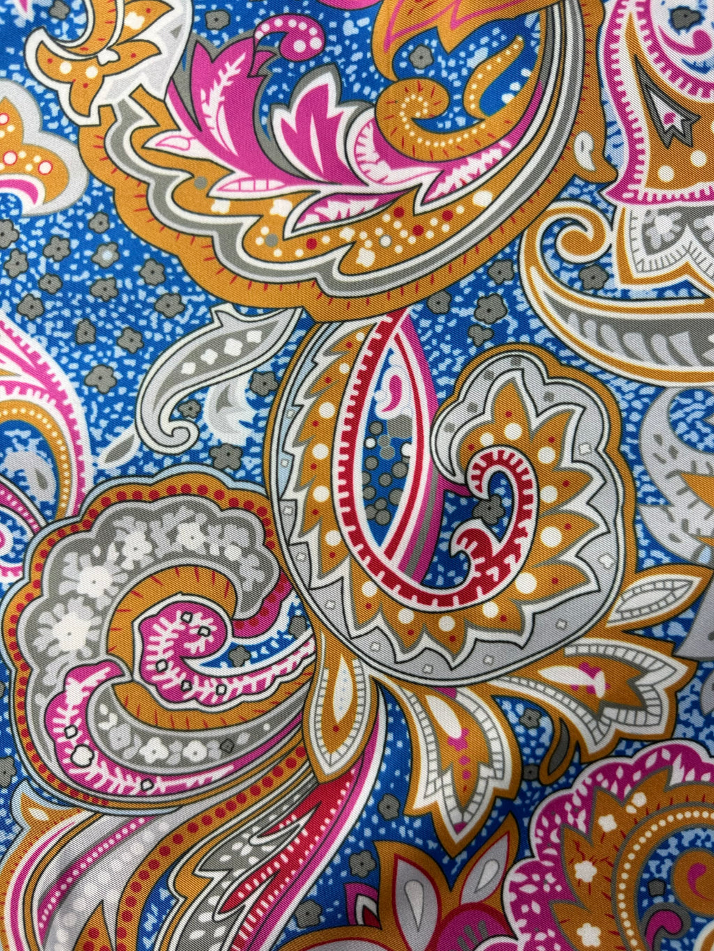 Navy Border Paisley Pocket Square
