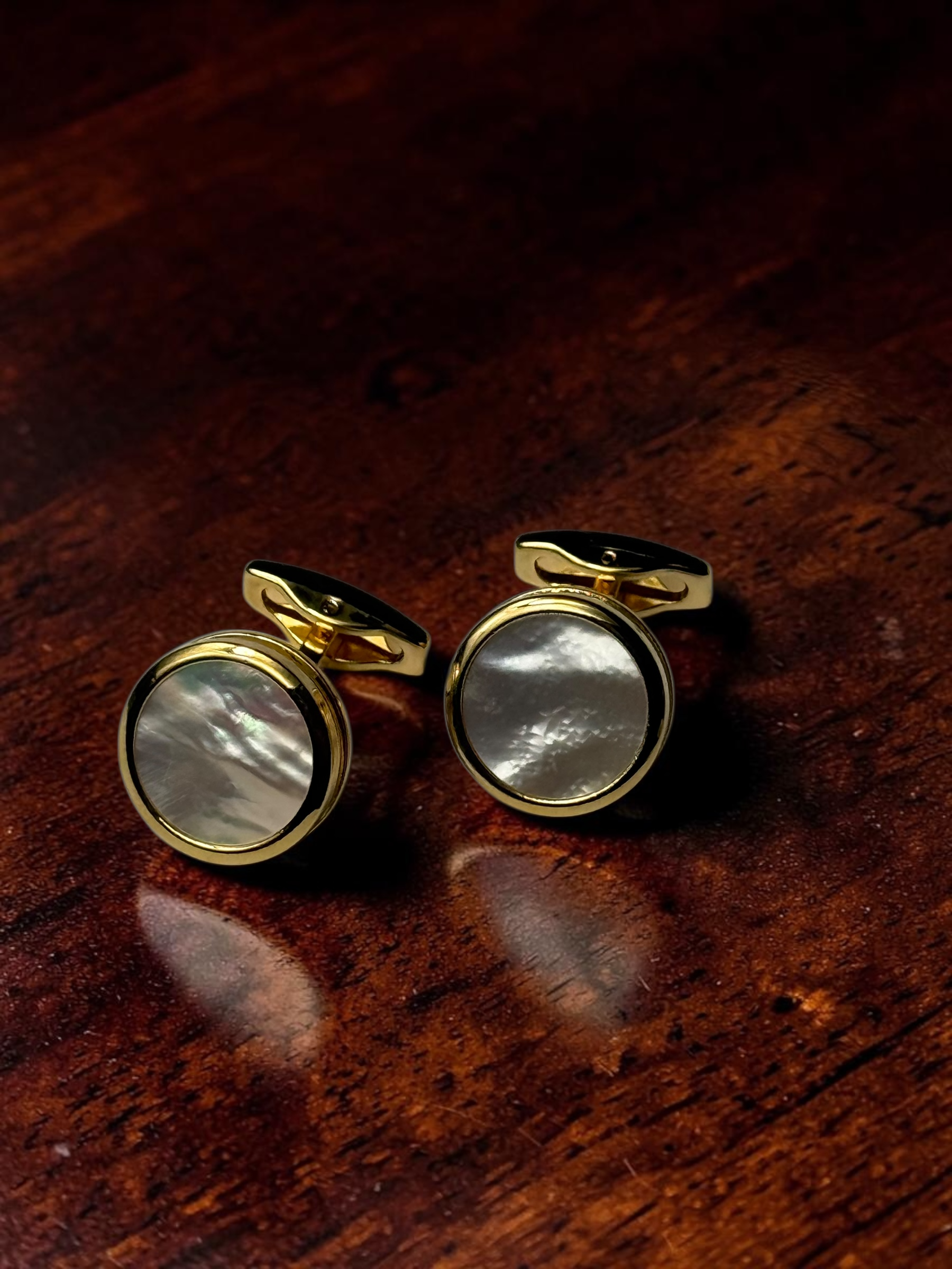 Gold Wedding Ceremony Round Cufflinks