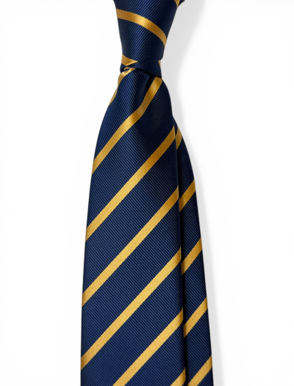 Navy Blue & Yellow stripe Silk Tie