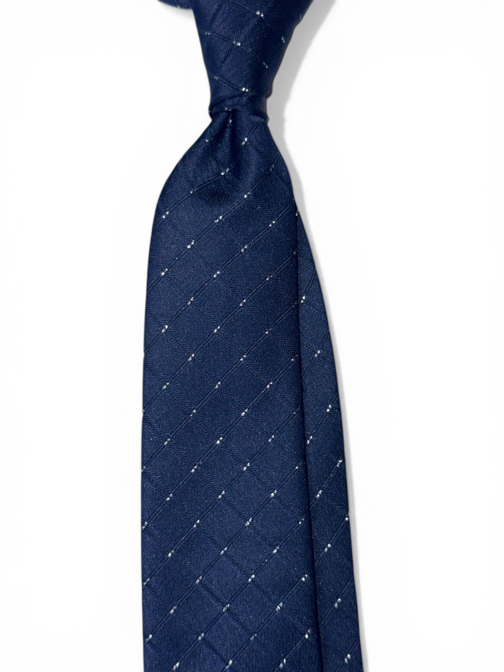 Navy Blue & Silver Pattern Tie